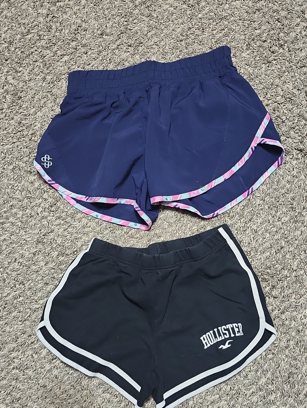 Hollister Black Shorts & Simply Southern Navy Athletic Shorts with Pink Trim